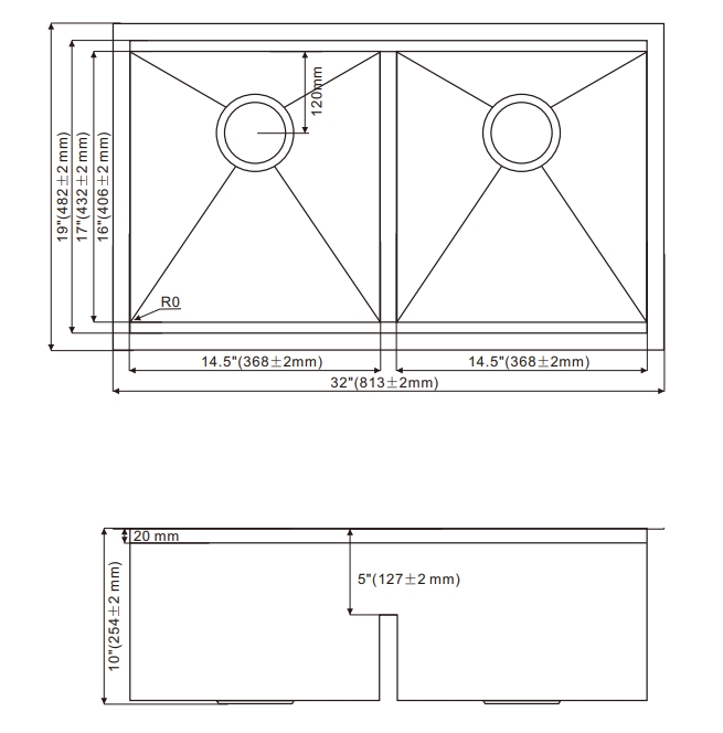 3219D Undermount Double Bowl Stainless Steel Workstation Sink For Kitchen
