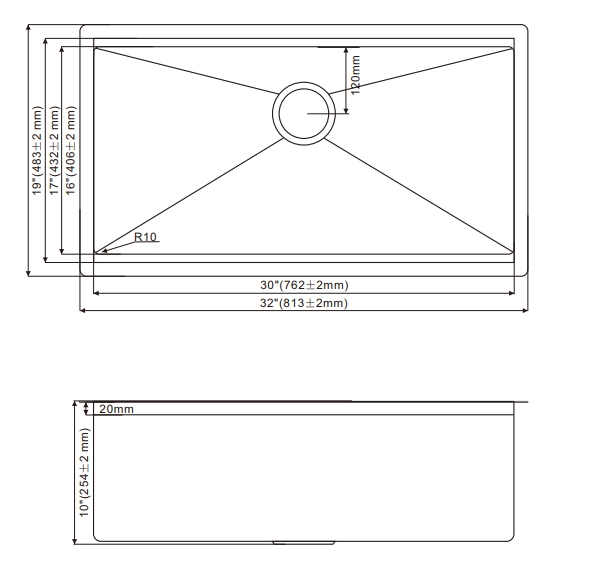 3219S(Black) Undermount Single Bowl Stainless Steel Workstation Sink For Kitchen
