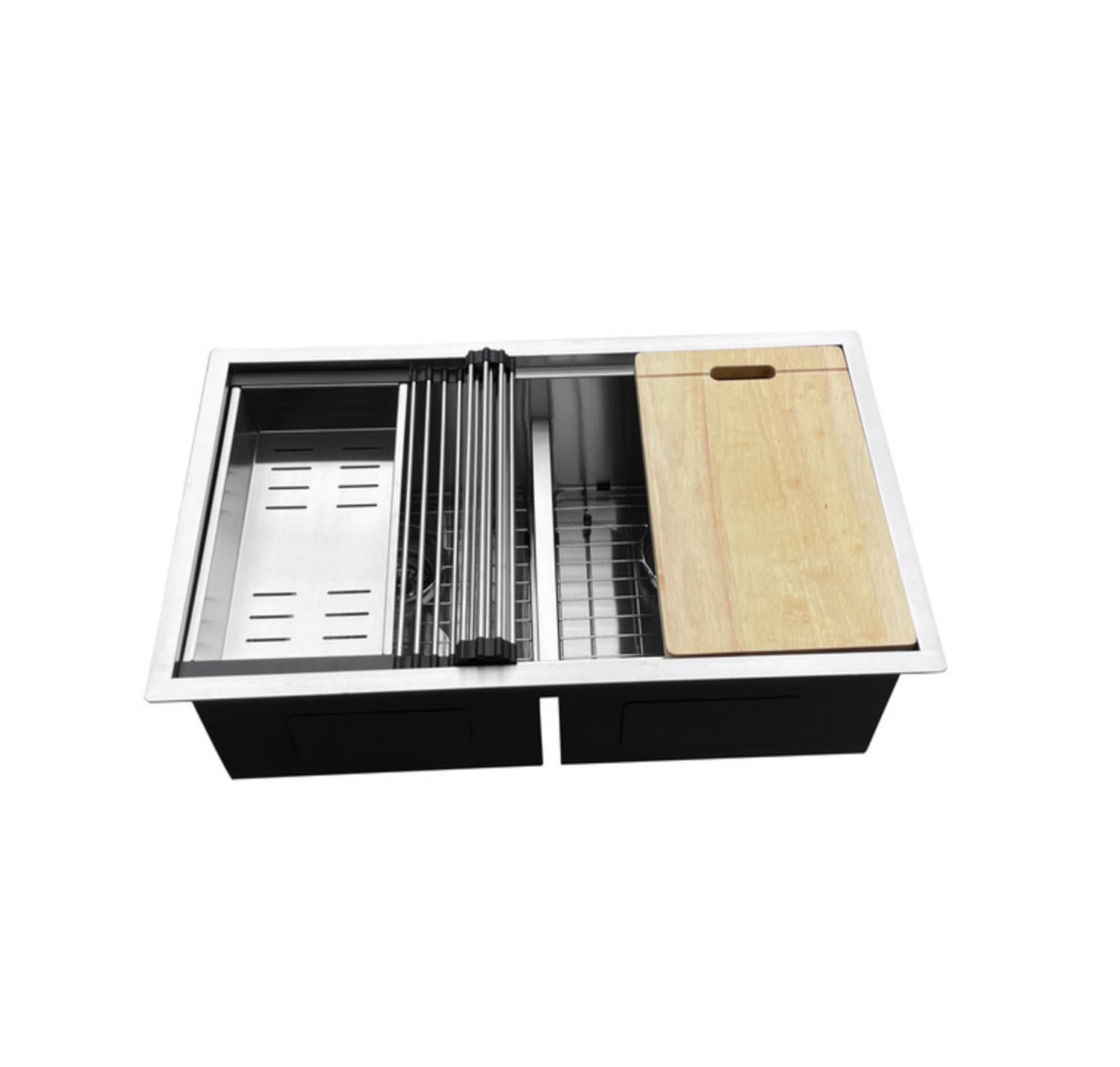3219D Undermount Double Bowl Stainless Steel Workstation Sink For Kitchen