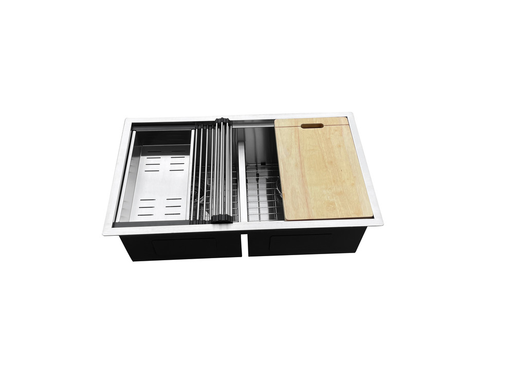 3219D Undermount Double Bowl Stainless Steel Workstation Sink For Kitchen