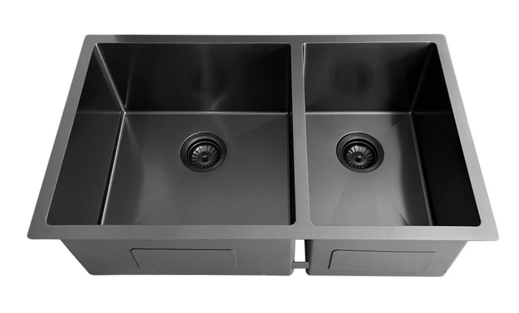 HU3219O(Black) Undermount Double Bowl Stainless Steel Sink For Kitchen