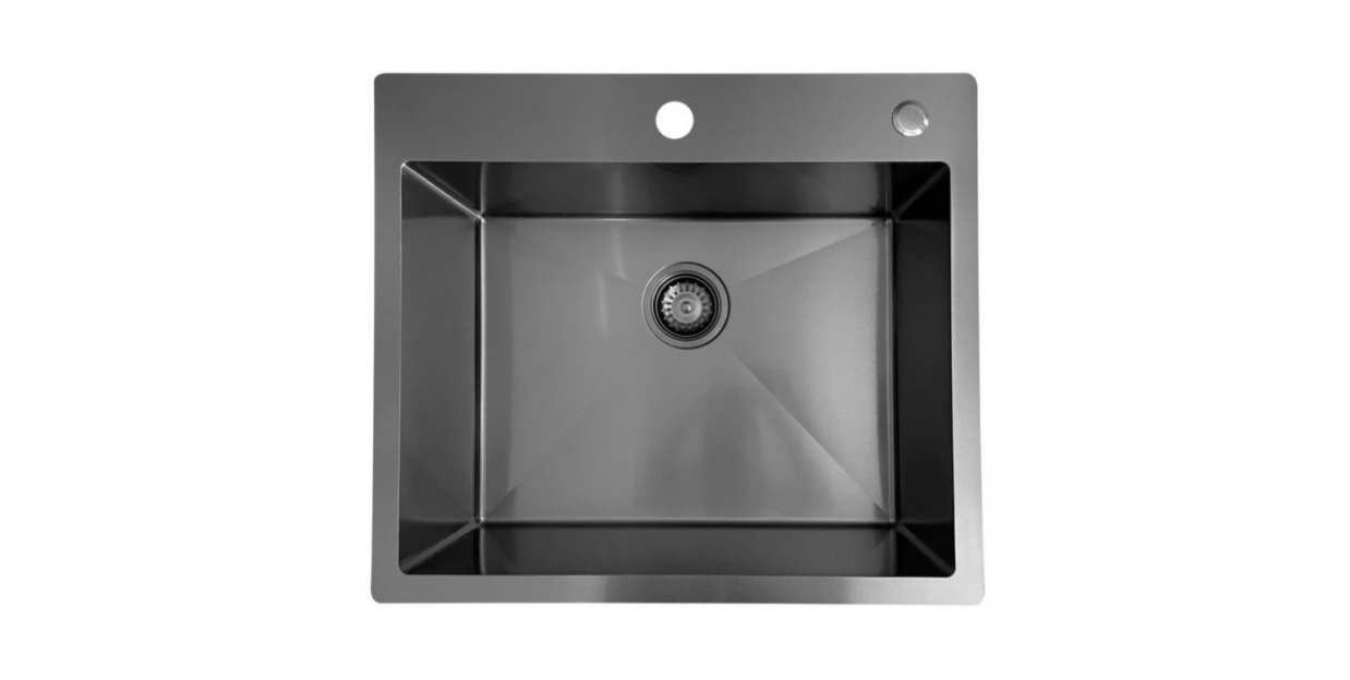 HT2522S(Black) Topmount Single Bowl Stainless Steel Sink For Kitchen