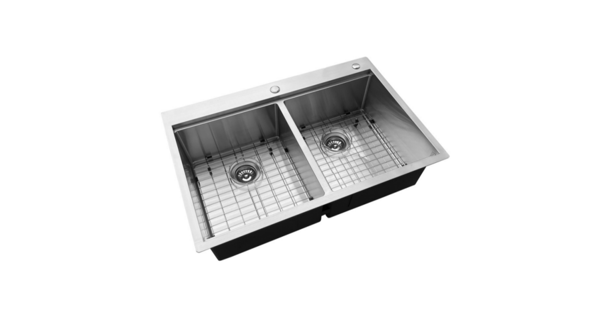 3322D Topmount Double Bowl Stainless Steel Workstation Sink For Kitchen