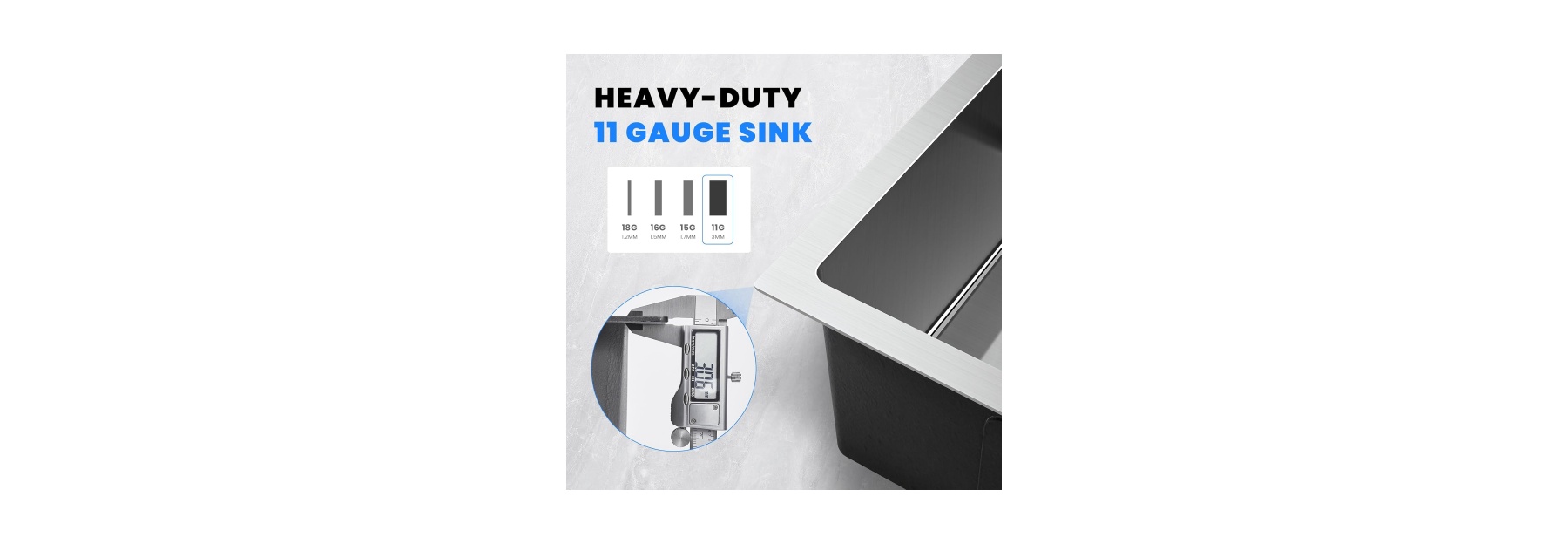 HU1818S Undermount Single Bowl Stainless Steel Sink For Kitchen