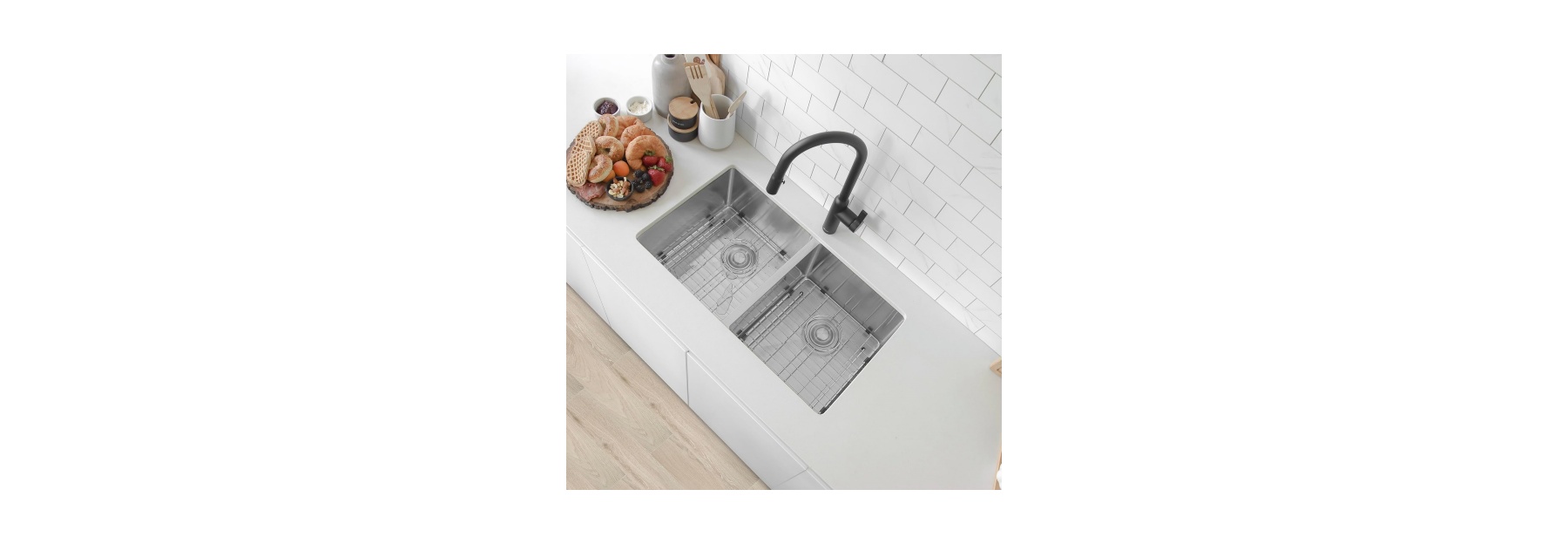 HU3118H Undermount Double Bowl Stainless Steel Sink For Kitchen