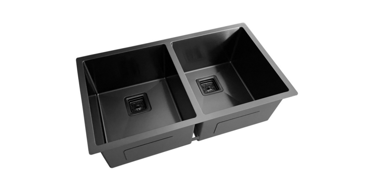 HU3218H(Black) Undermount Double Bowl Stainless Steel Sink For Kitchen