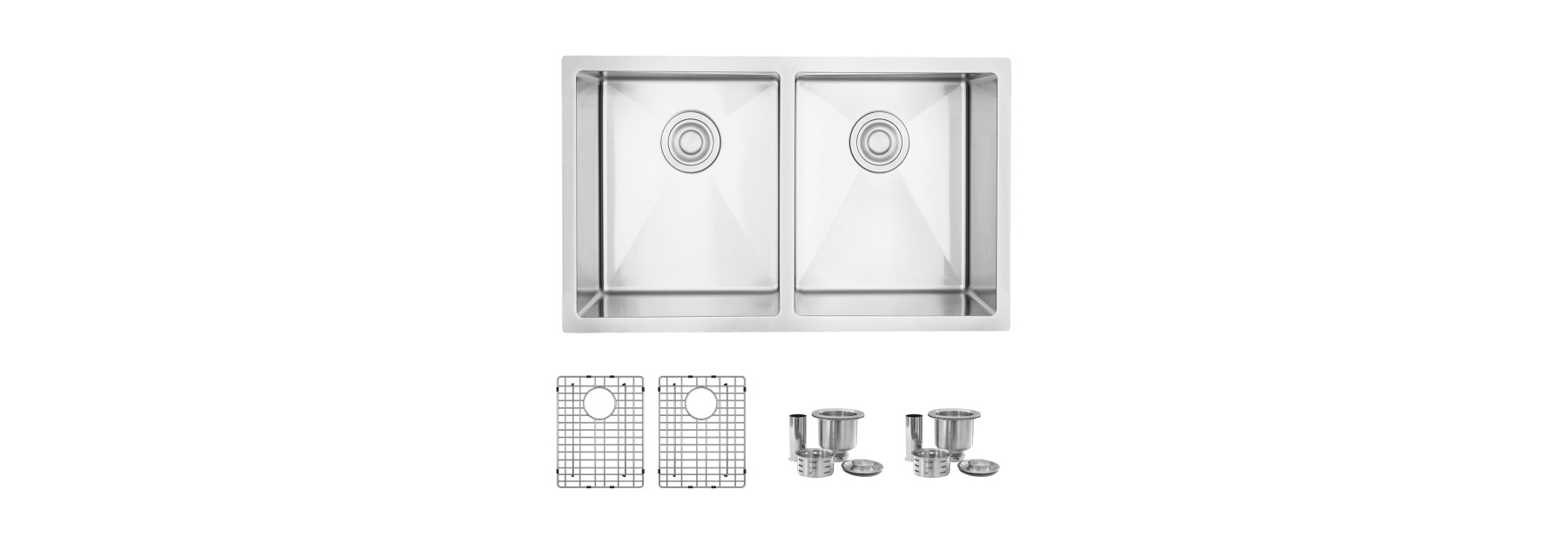 HU3118H Undermount Double Bowl Stainless Steel Sink For Kitchen