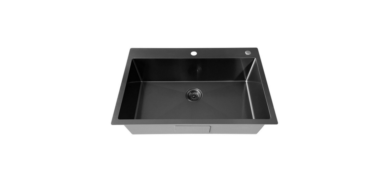 HT3322S(Black) Topmount Single Bowl Stainless Steel Sink For Kitchen