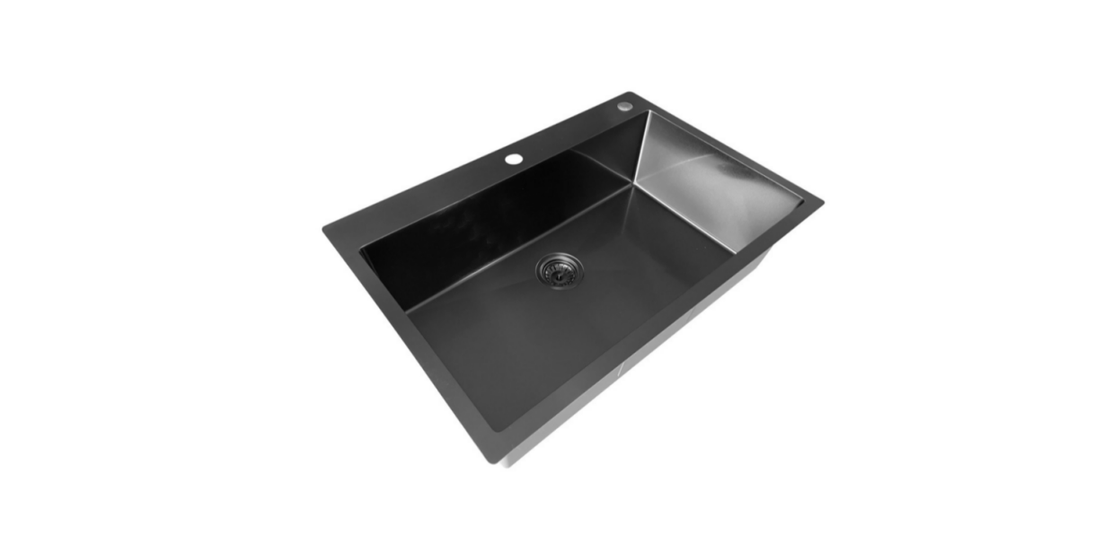 HT3322S(Black) Topmount Single Bowl Stainless Steel Sink For Kitchen