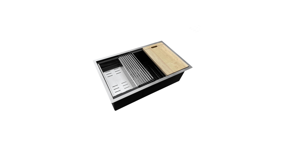 3219S Undermount Single Bowl Stainless Steel Workstation Sink For Kitchen