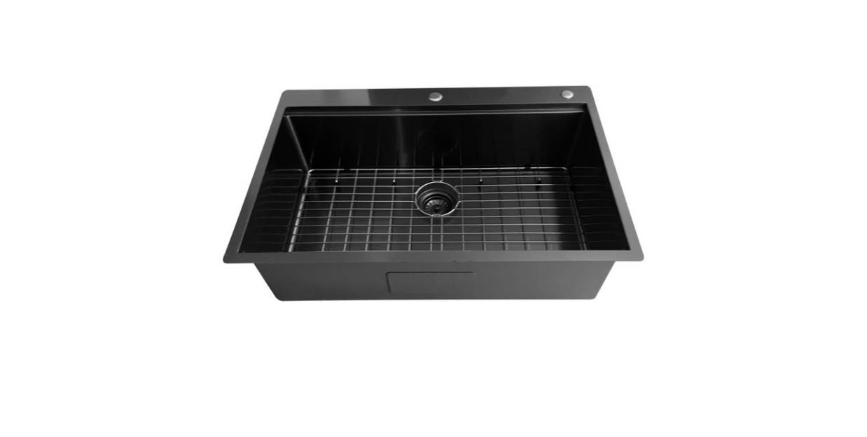 3322S(Black) Topmount Single Bowl Stainless Steel Workstation Sink For Kitchen