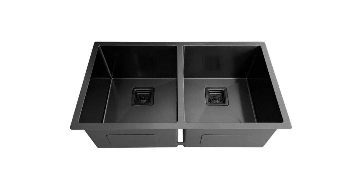 HU3218H(Black) Undermount Double Bowl Stainless Steel Sink For Kitchen