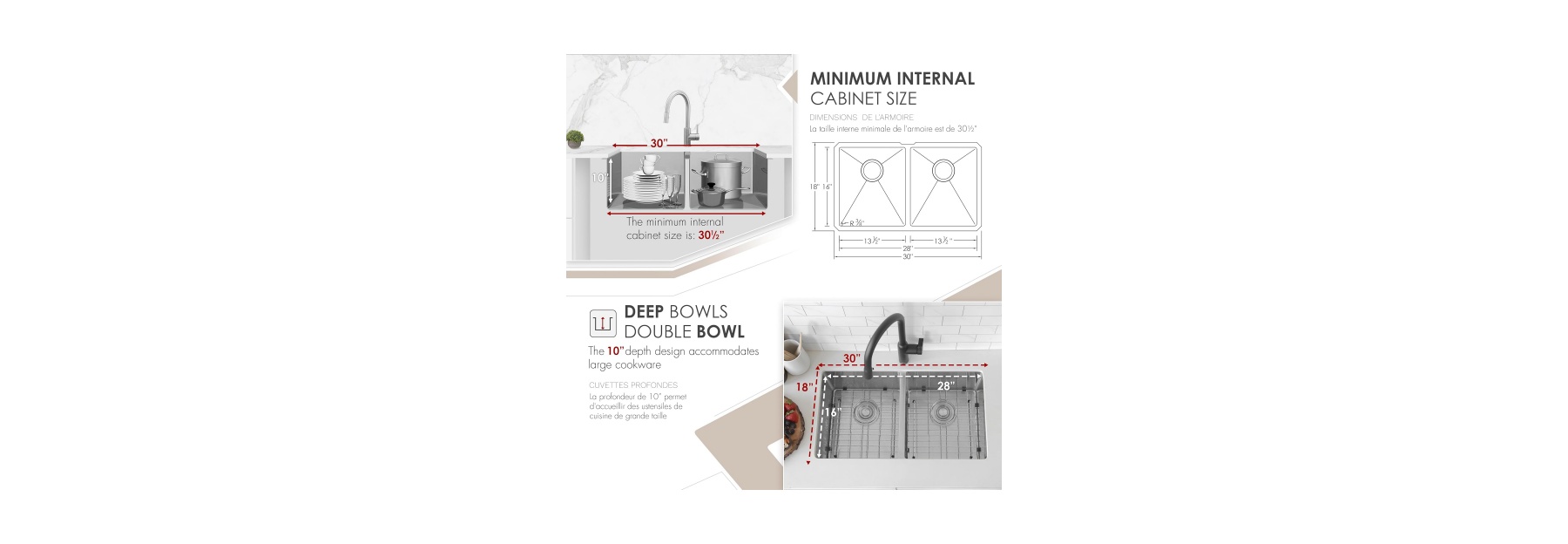 HU3118H Undermount Double Bowl Stainless Steel Sink For Kitchen
