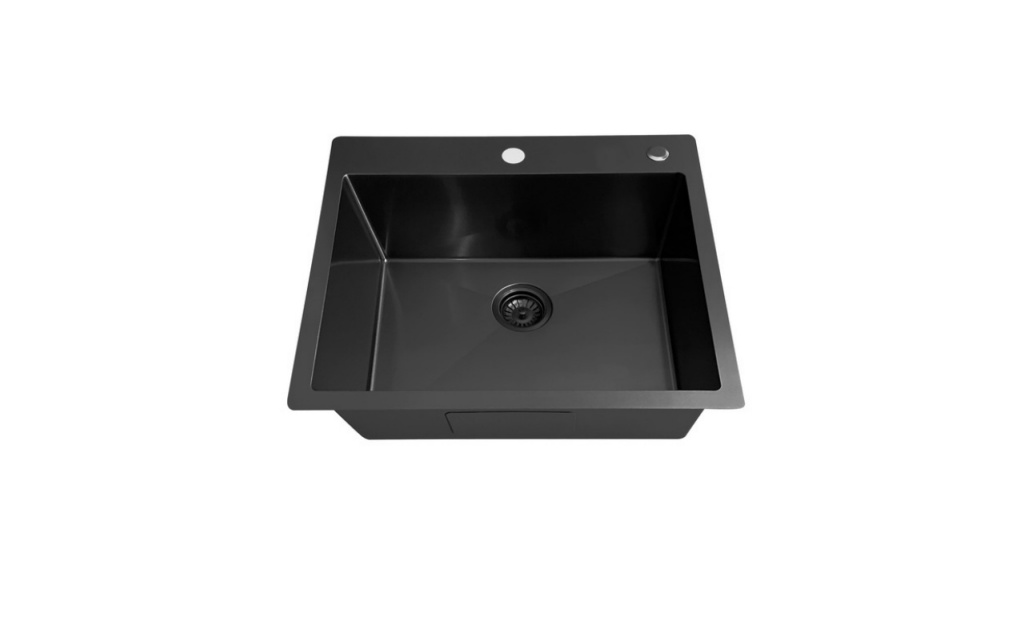 HT2522S(Black) Topmount Single Bowl Stainless Steel Sink For Kitchen