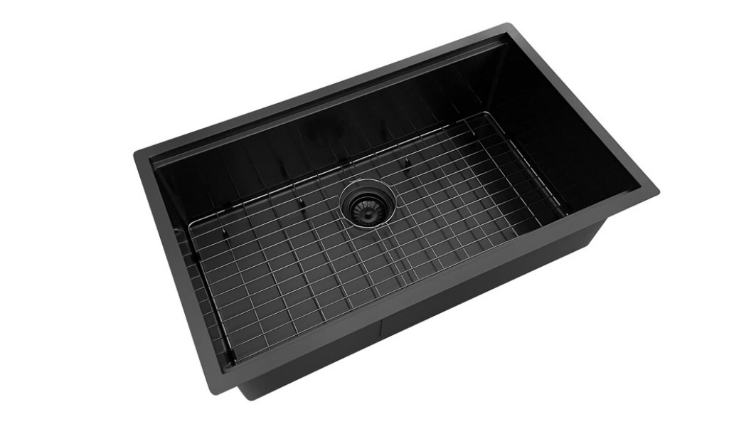 3219S(Black) Undermount Single Bowl Stainless Steel Workstation Sink For Kitchen