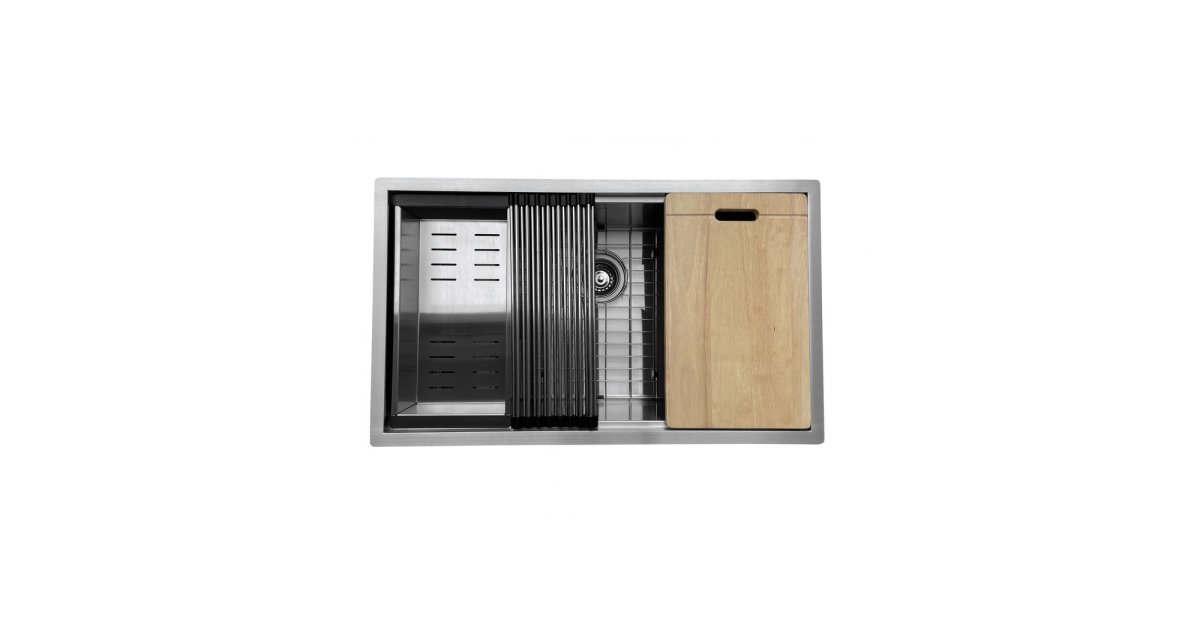 3219S Undermount Single Bowl Stainless Steel Workstation Sink For Kitchen