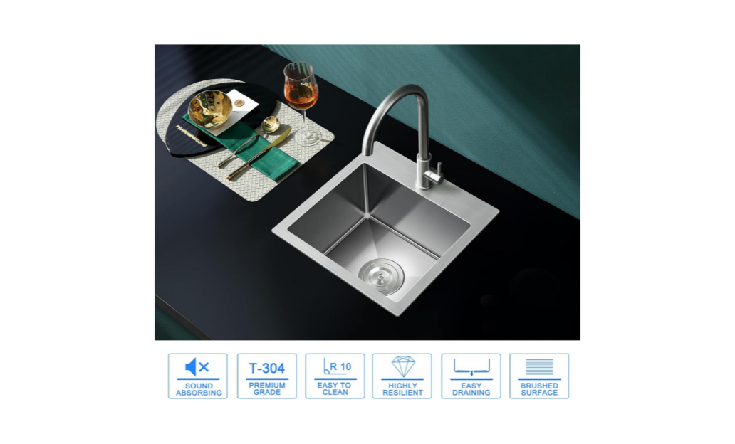 HT1515S Topmount Single Bowl Stainless Steel Sink For Kitchen