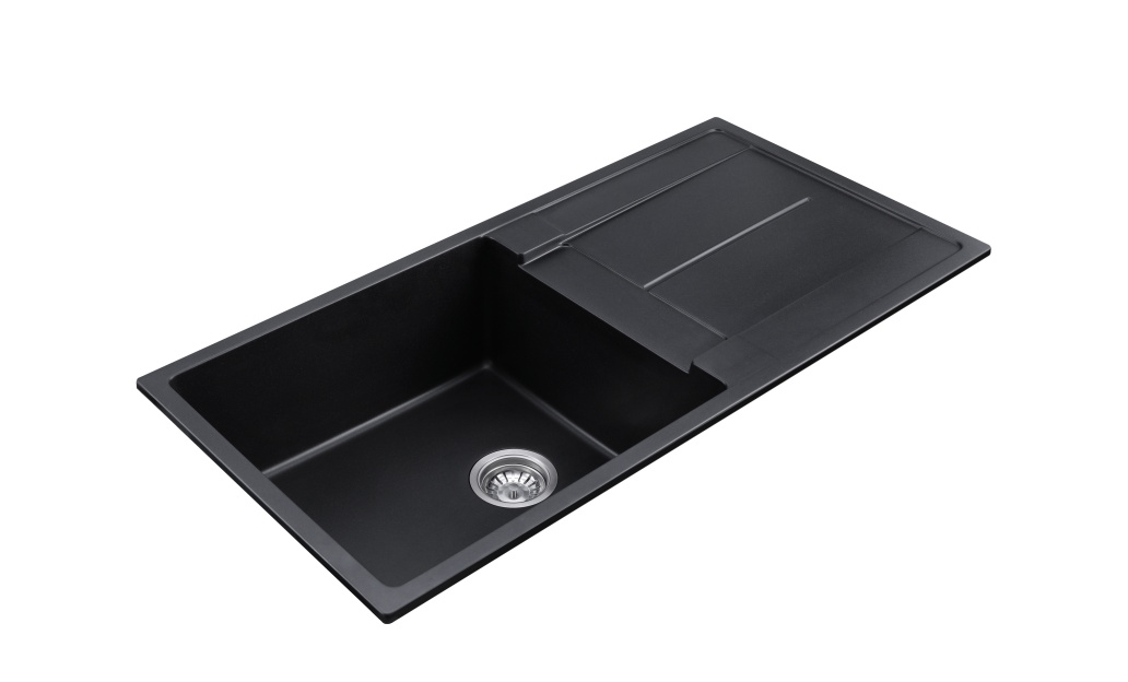 BLM-GU10050SB Undermount Single Bowl Quartz Sink With Drainboard