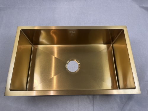 7545T 750*450*220mm High Quality Undermount Golden Single Sink Bowl Stainless Steel Kitchen Sink for Kitchen