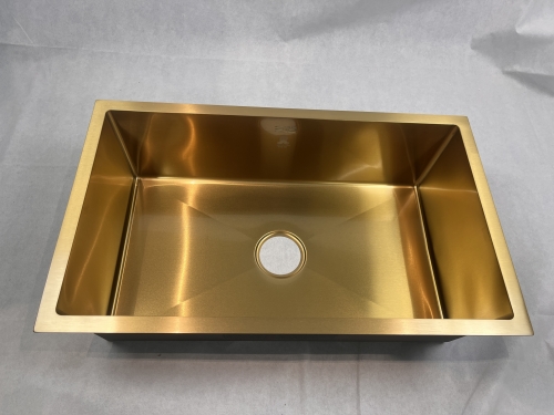 7545T 750*450*220mm High Quality Undermount Golden Single Sink Bowl Stainless Steel Kitchen Sink for Kitchen