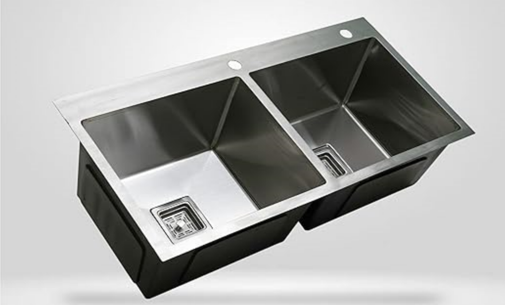 910*450*220mm Hot Sale Custom Size Color Sink Manufacturer Double Bowl Kitchen Sink Handmade Sink