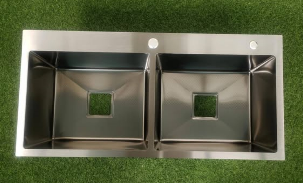 910*450*220mm Hot Sale Custom Size Color Sink Manufacturer Double Bowl Kitchen Sink Handmade Sink