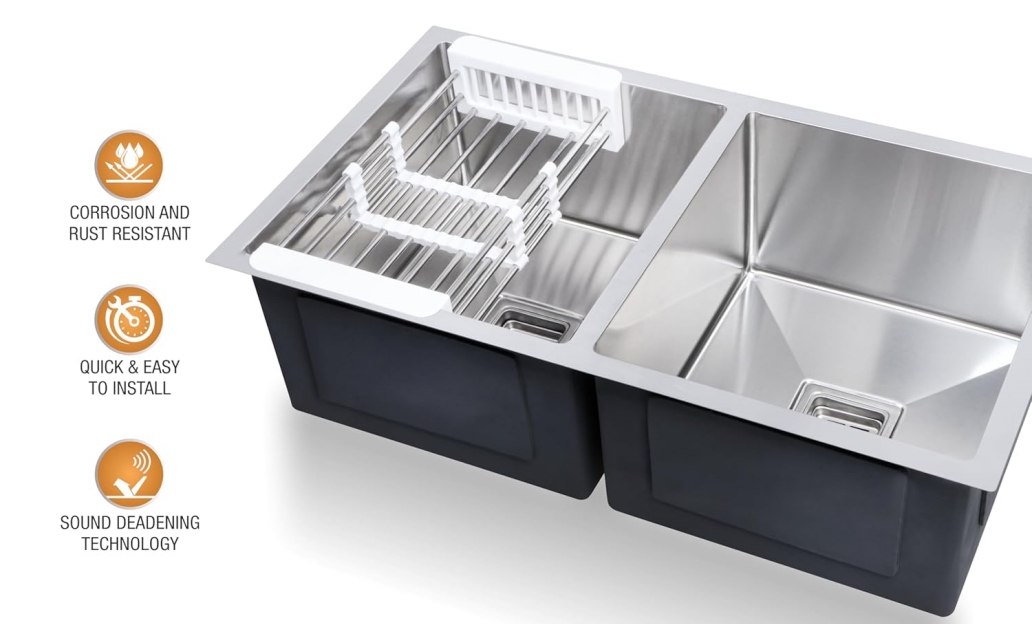 820*450*220mm Hot Sale Custom Size Color Sink Manufacturer Double Bowl Kitchen Sink Handmade Sink