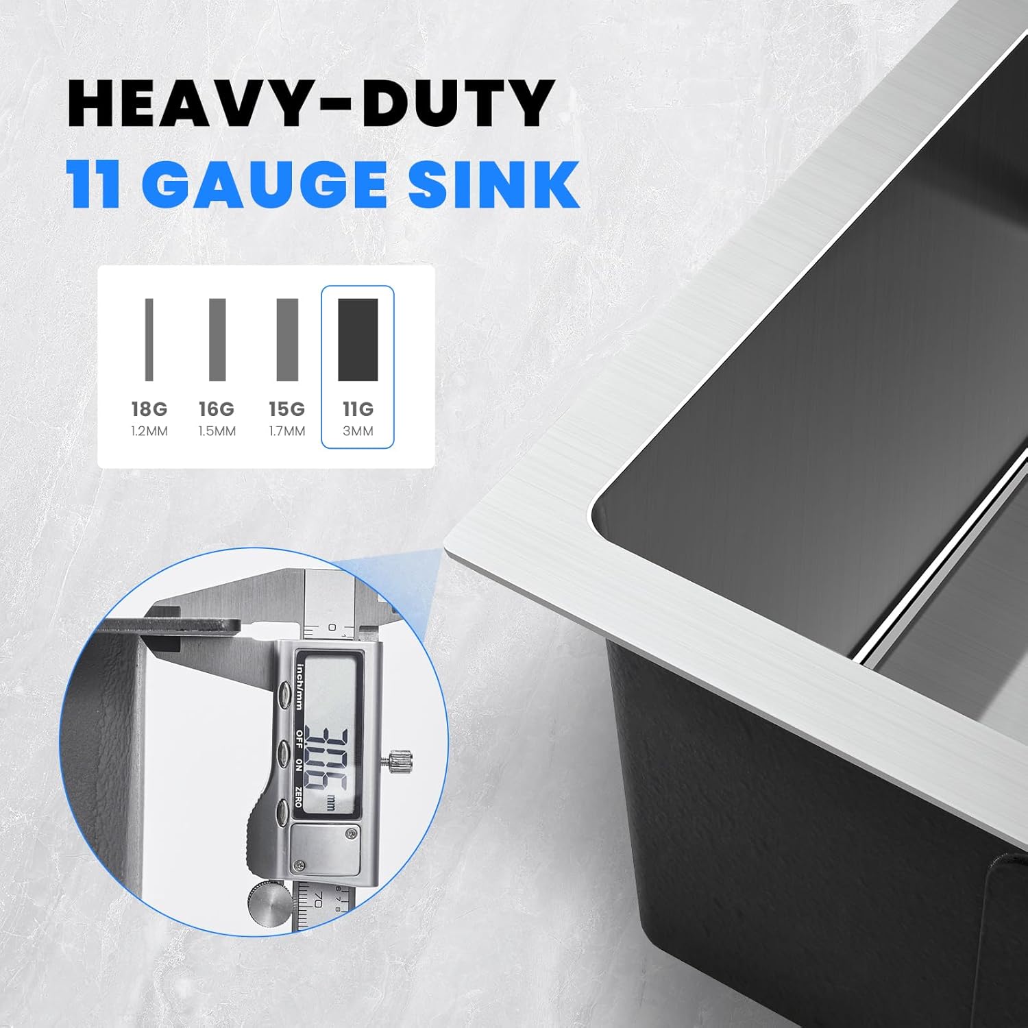 18'' SUS304 Kitchen Sink Undermount Single Bowl Workstation Multifunctional Modern Kitchen Sink Stainless Steel With Brushed Finish Modern Sinks