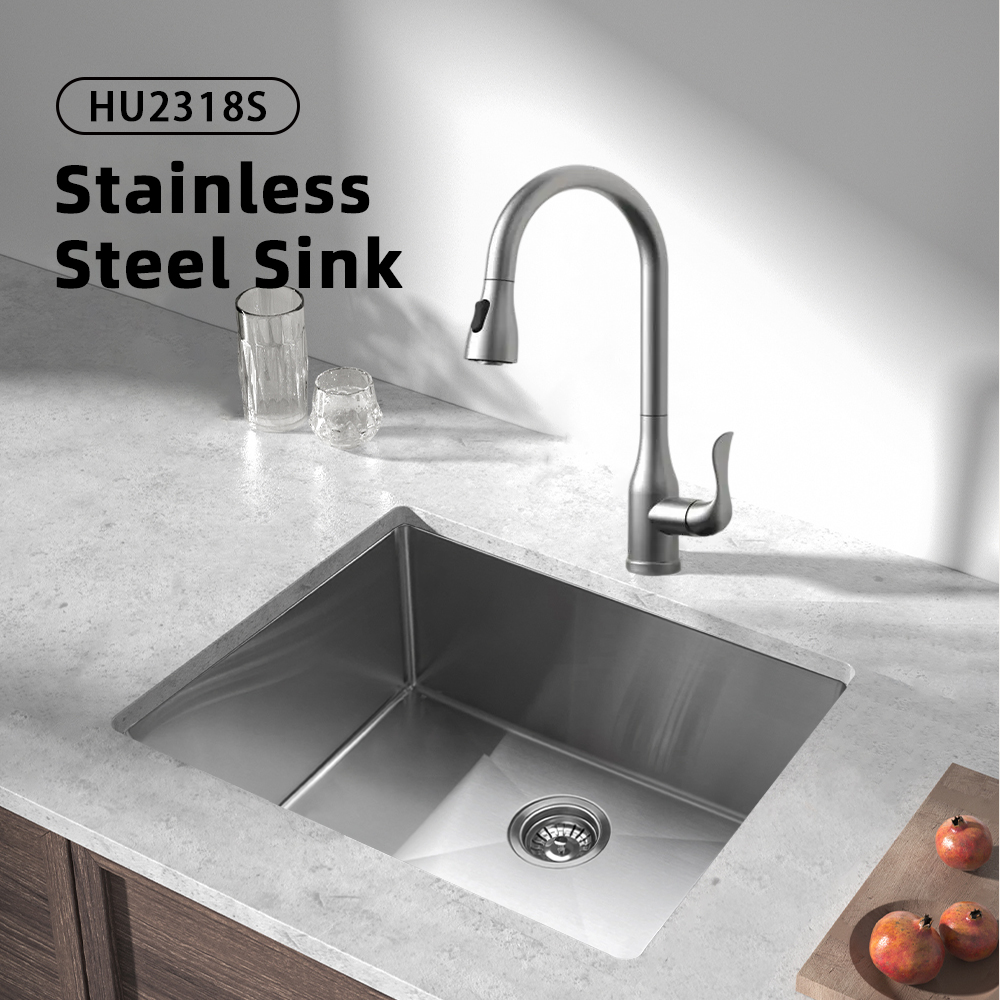 Stainless Steel Single Bowl 23*18*10'' Kitchen Sink Undermount Workstation Multifunctional Modern 23'' Kitchen SUS304 Sink With Brushed Finish Modern Sinks