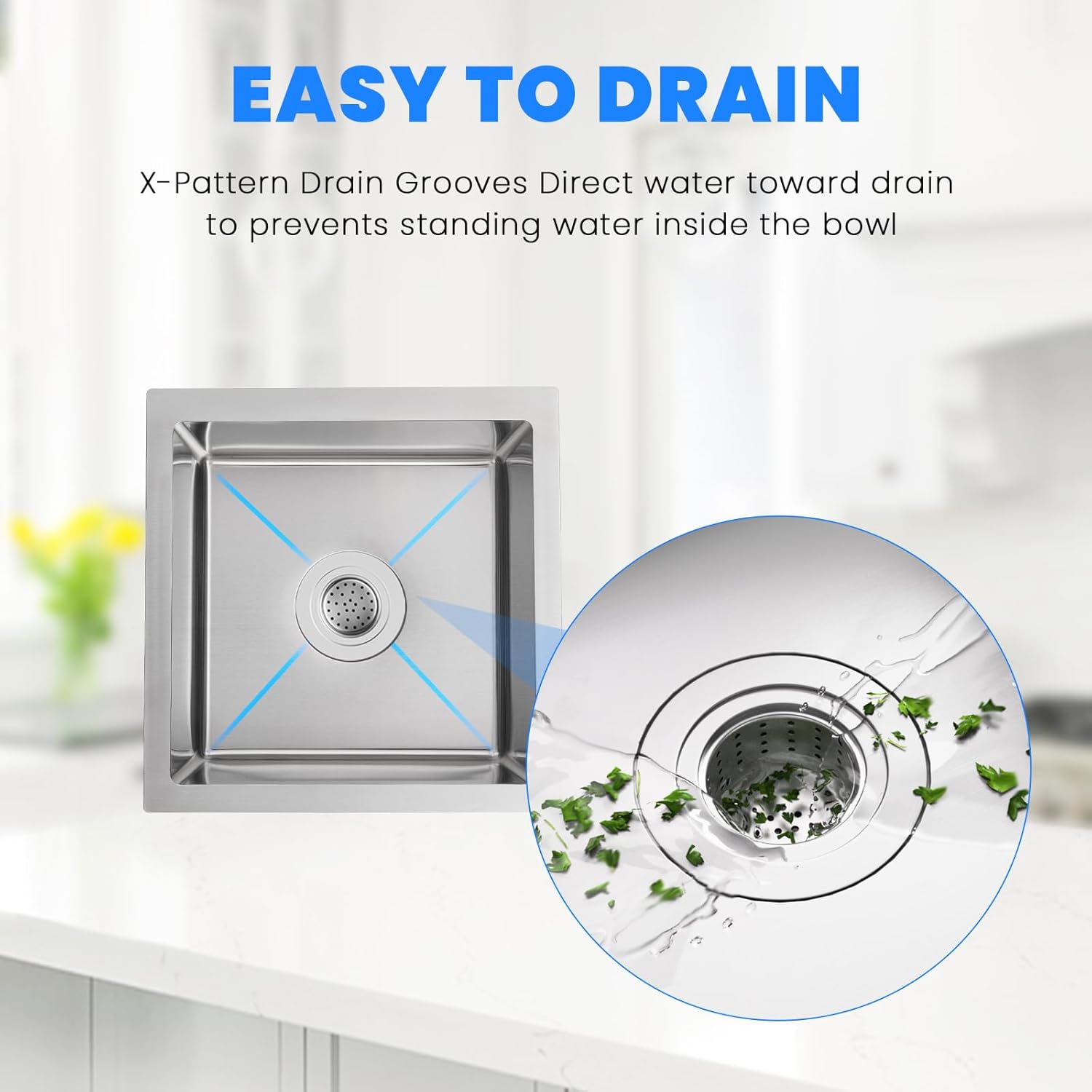 18'' SUS304 Kitchen Sink Undermount Single Bowl Workstation Multifunctional Modern Kitchen Sink Stainless Steel With Brushed Finish Modern Sinks