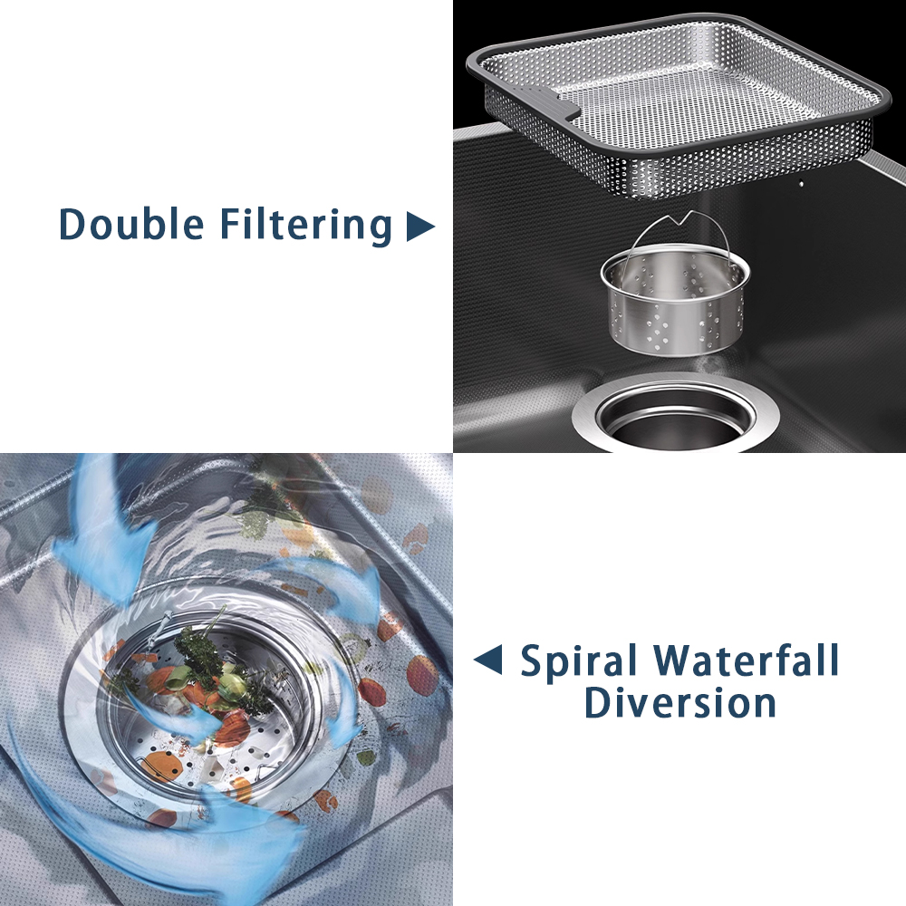 SUS304 Kitchen Sink Stainless Steel Undermount Single Bowl Workstation Handmade Sink Black 750*460*225mm Multifunction For Kitchen Sink